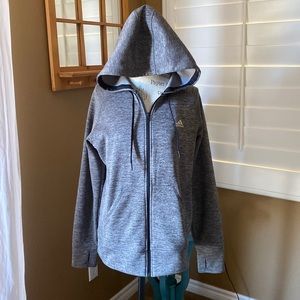 Adidas zipped hoodie.